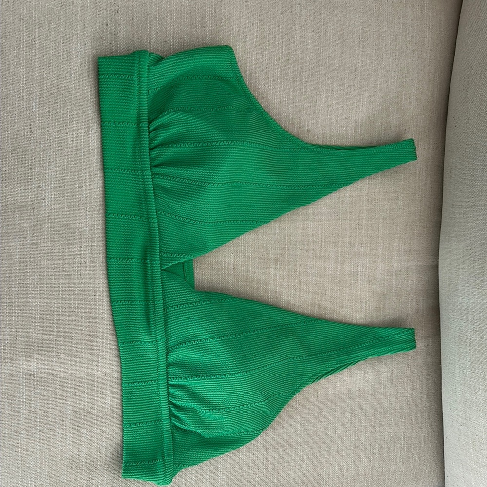 Aerie Green Swim Top with Elastic Band